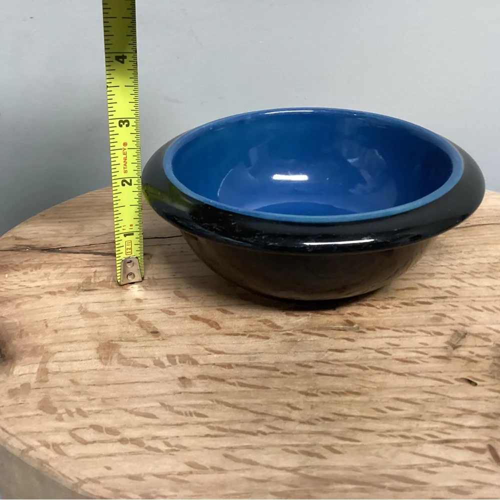 🔵 Ceramic crafted Pet Food or Water Bowl by Shep in great condition - Heavy